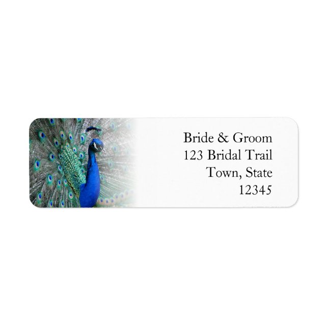 Peacock Wedding Theme 1 Label (Front)