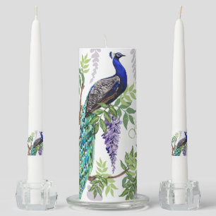 Peacock Wedding Unity Candle Set