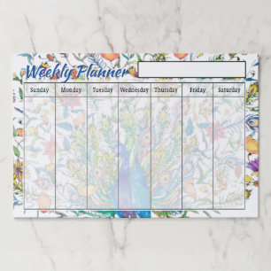 Peacock Weekly planner sheets Paper Pad