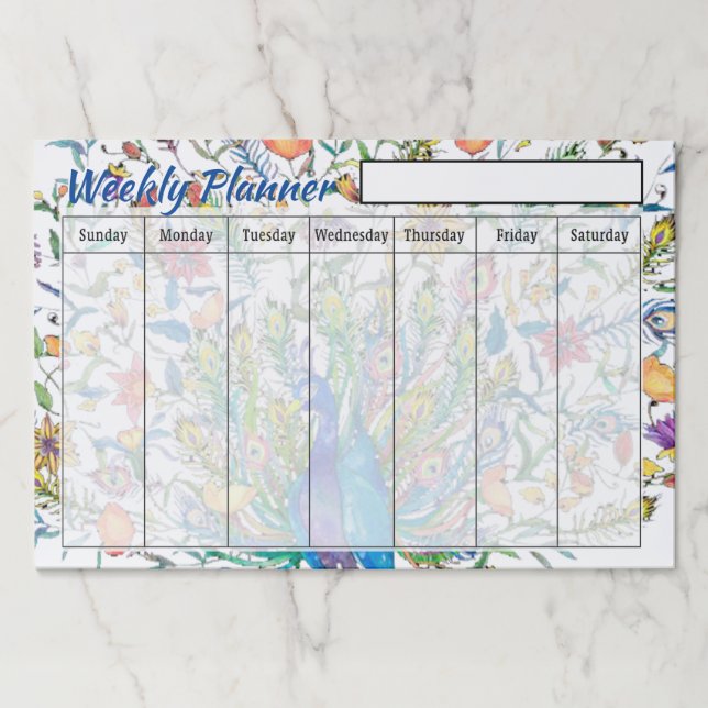 Peacock Weekly planner sheets Paper Pad (Front)