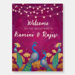 Peacock Welcome Signs as Reception Welcome Signs