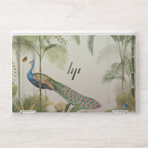 Peacock with butterflies HP laptop skin