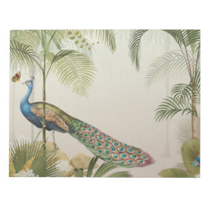 Peacock with butterflies notepad