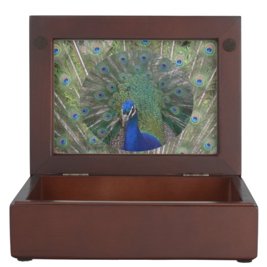Peacock with feathers Keepsake Box