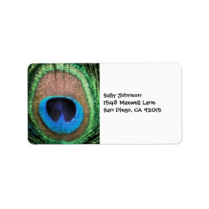 Peacock with Stained Glass Effect. Label