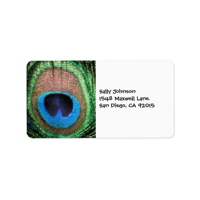 Peacock with Stained Glass Effect. Label (Front)