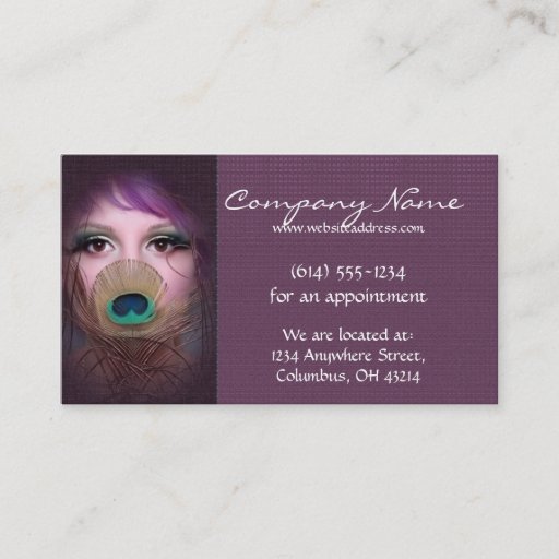 Customizable Peacock Woman D3 - Beauty Business Cards