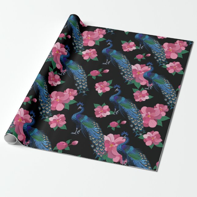 Peacock Wrapping Paper (Unrolled)