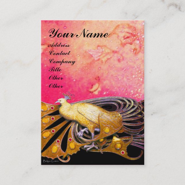 PEACOCK yellow Business Card (Front)