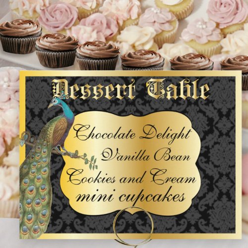 Peacock Yellow Elegance Dessert Candy Buffet Table Postcard