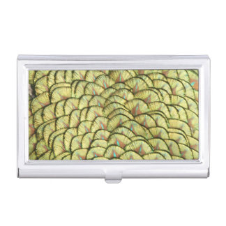 Peacock Yellow Pattern Business Card Holder