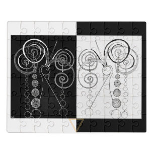 Peacock Yin and Yang DUET illustration  Jigsaw Puzzle