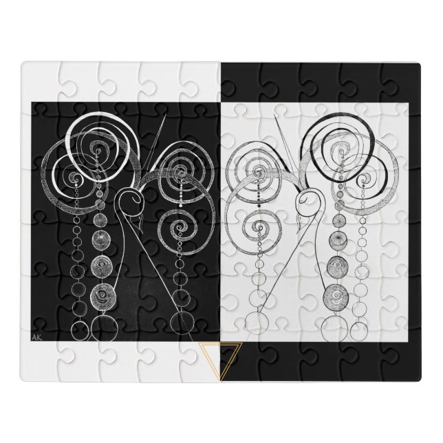 Peacock Yin and Yang DUET illustration  Jigsaw Puzzle (Puzzle Horizontal)