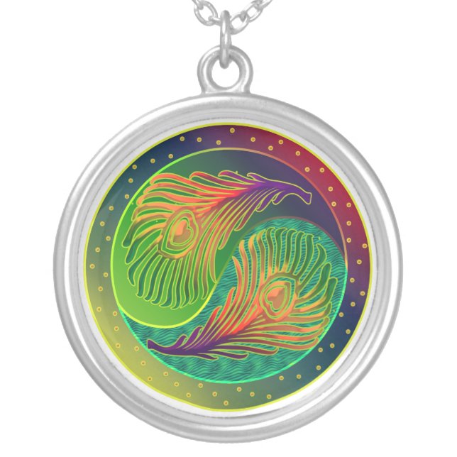 Peacock Yin Yang Necklace (Front)