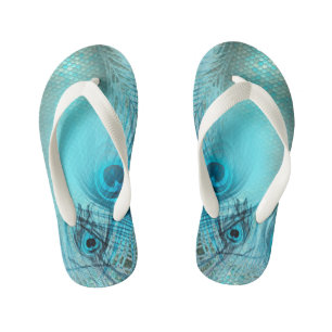Peacocks and Mermaids Kid's Flip Flops