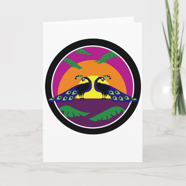 Peacocks at Sunset Card (Front)