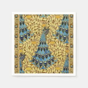 Peacocks Birds Rowan Trees Art Nouveau Napkins