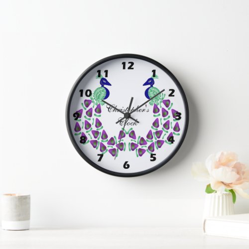 Peacocks Design Wall Clock