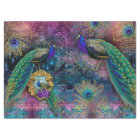 Peacocks Elegant Feathers Glitter Pink Decoupage