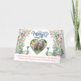 Peacock's feather like mom's love Mother's day Thank You Card