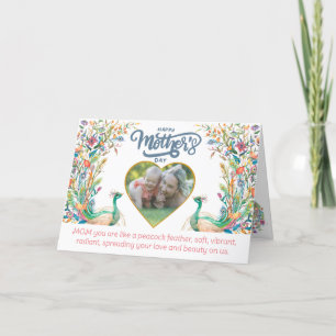 Peacock's feather like mom's love Mother's day Thank You Card