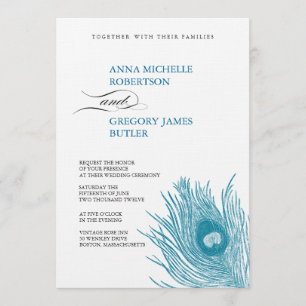 Peacock's Feather Wedding Invitation