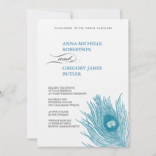 Peacock's Feather Wedding Invitation