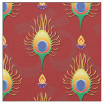 Peacocks feather with diya lamps (Diwali) Fabric