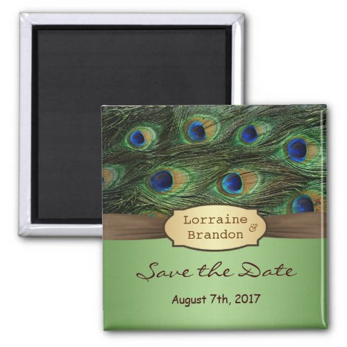 Peacocks feathers Save the Date  Magnet