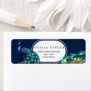  Peacocks Flora Wedding Label