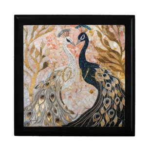 Peacocks Gold Glitter Love Blush Rose  Gift Box