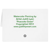 Peacocks Green Manuscript Cards (Back Horizontal)