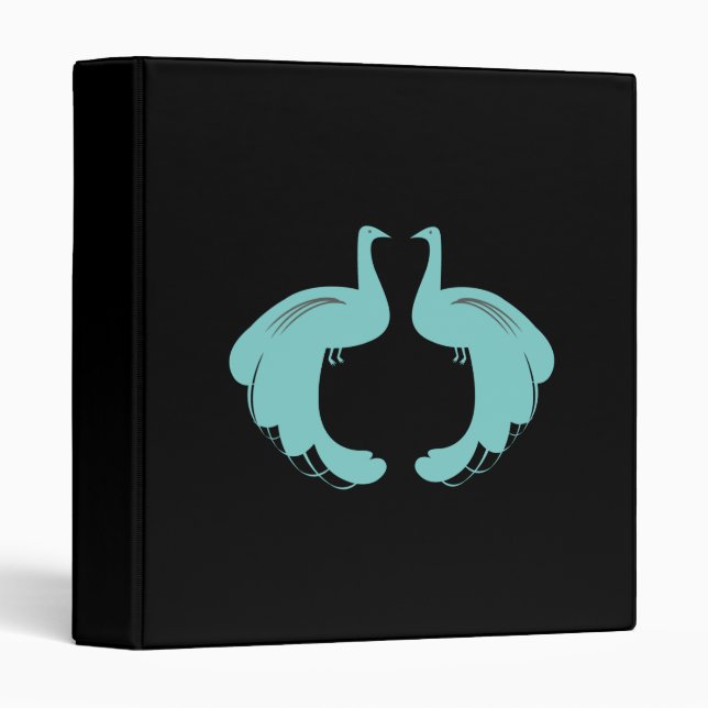 PEACOCKS in AQUA Binder (Front/Spine)