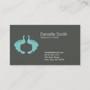 PEACOCKS in AQUA Business Card