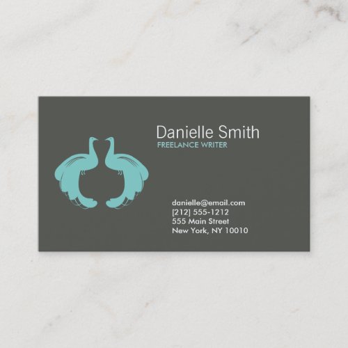 PEACOCKS in AQUA Business Card