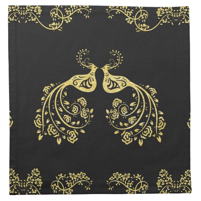 Peacocks in Love Cloth Napkin (Front)