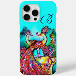 PEACOCKS IN LOVE MONOGRAM iPhone 15 PRO MAX CASE