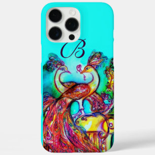 PEACOCKS IN LOVE MONOGRAM iPhone 16 PRO MAX CASE