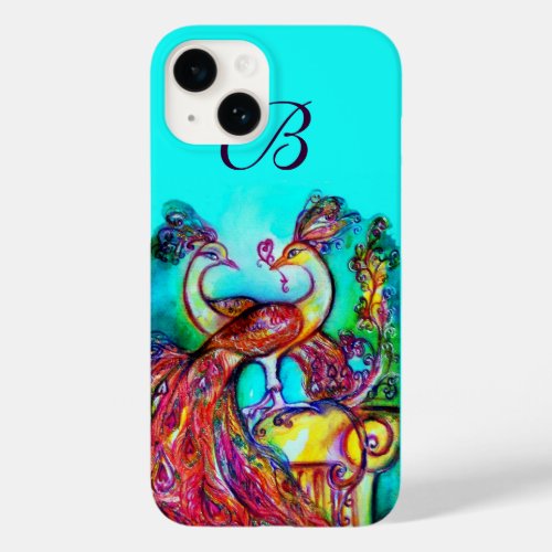 PEACOCKS IN LOVE MONOGRAM Case_Mate iPhone 14 CASE