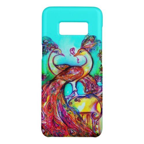 PEACOCKS IN LOVE Red Blue Turquoise Teal Case_Mate Samsung Galaxy S8 Case