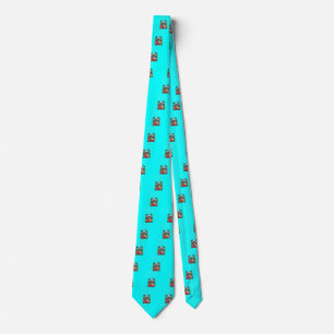 PEACOCKS IN LOVE Red Teal Blue Turquoise Green Neck Tie