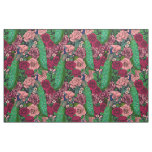 Peacocks in the rose garden 2 fabric