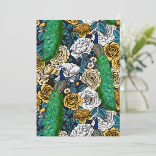 Peacocks in the rose garden 3 (Standing Front)