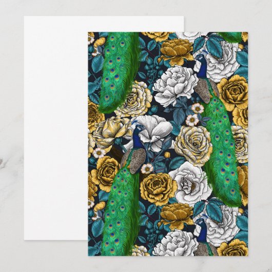 Peacocks in the rose garden 3 (Front/Back)