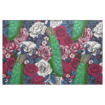 Peacocks in the rose garden fabric