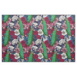 Peacocks in the rose garden fabric