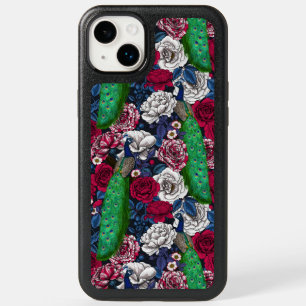 Peacocks in the rose garden OtterBox iPhone 14 plus case