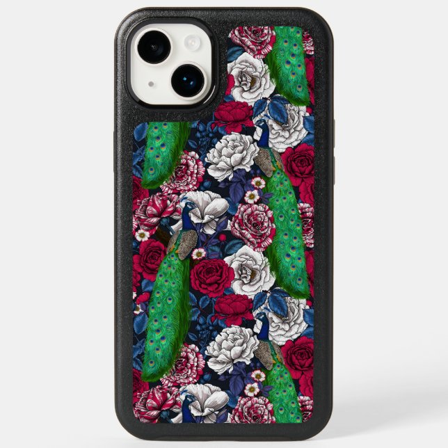 Peacocks in the rose garden otterbox iPhone case (Back)