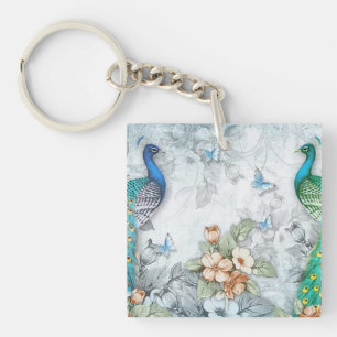 Peacocks Keychain