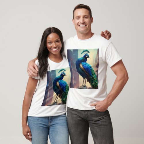 Peacocks on Rooftop T_Shirt Wear the Beauty of N T_Shirt